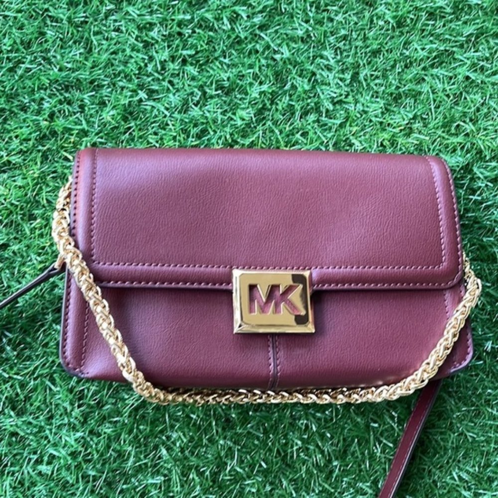 Michael Kors Sonia Medium Leather Shoulder Bag Merlot